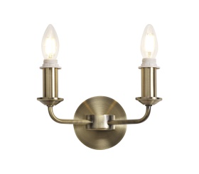 D0681  Banyan Switched Wall Lamp 2 Light Antique Brass